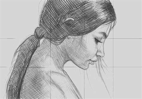 female side profile|female side profile sketch.